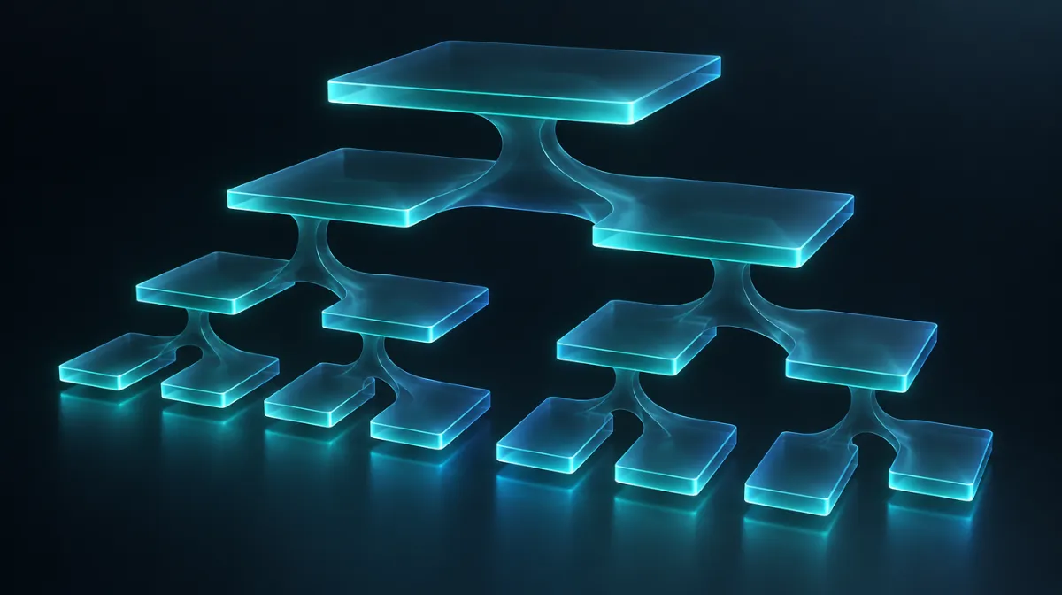 Abstract layered blocks representing database storage engine structures